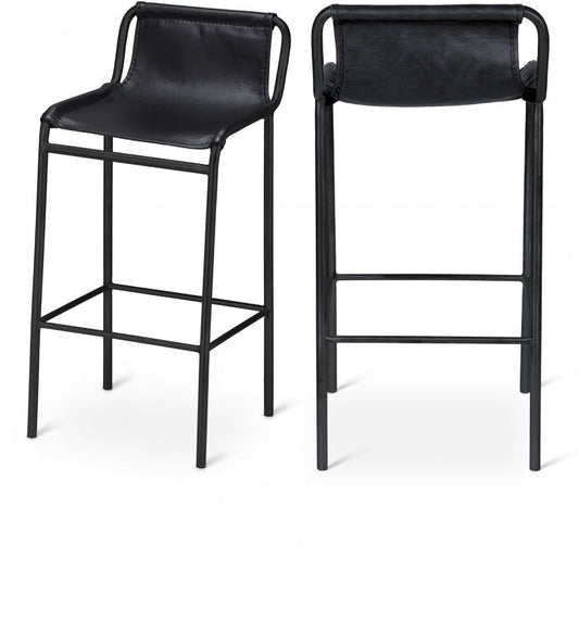 Dax Vegan Leather Upholstered Counter Stool - Black