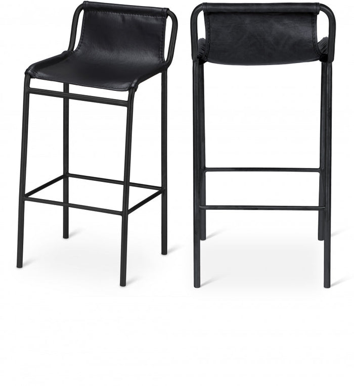 Dax Vegan Leather Upholstered Counter Stool - Black