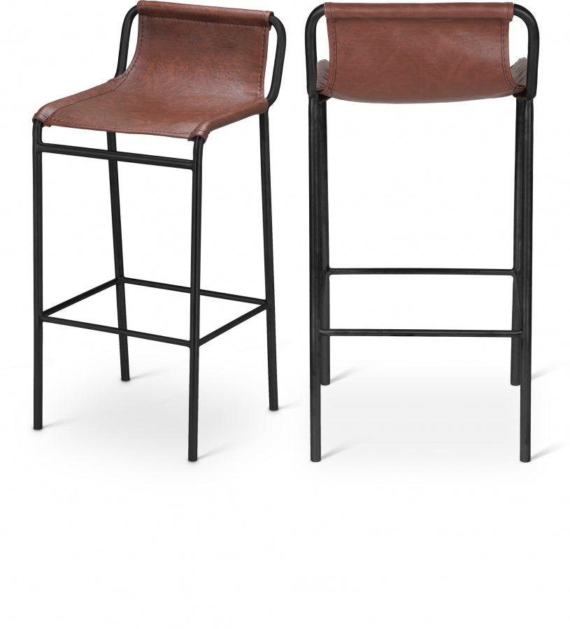 Dax Vegan Leather Upholstered Counter Stool - Brown