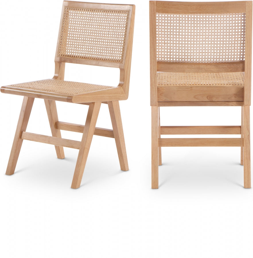 Preston Solid Wood And Natrual Cane Dining Side Chair - Natural