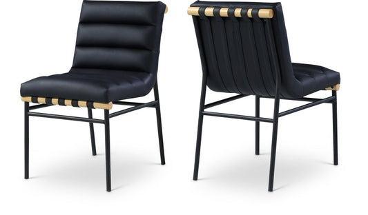 Burke Vegan Leather Upholstered Dining Chair - Black