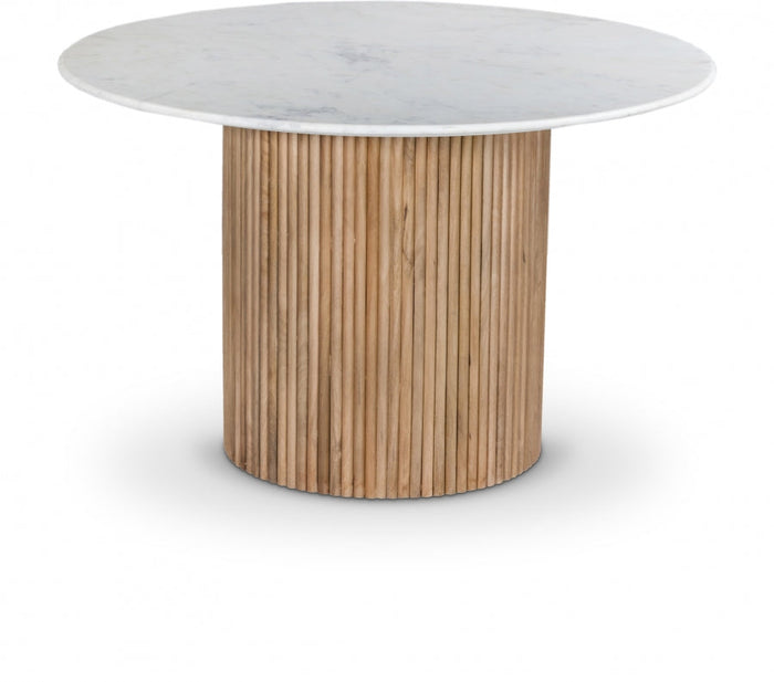 Oakhill 47" Genuine Marble Top And Mango Wood Base Dining Table - Natural