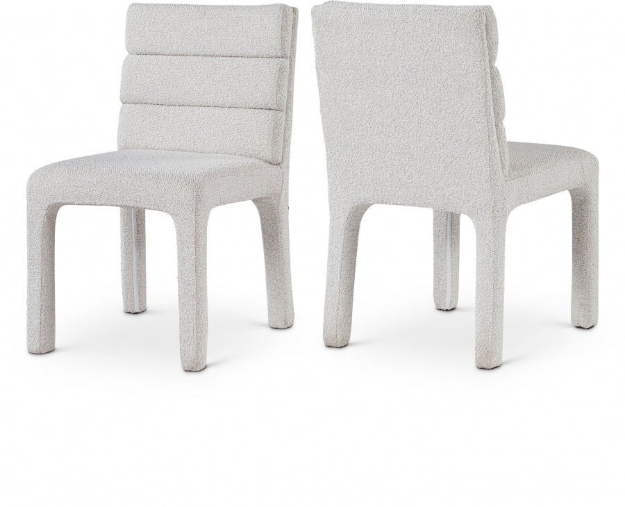 Kai Boucle Fabric Upholstered Dining Chair - Cream