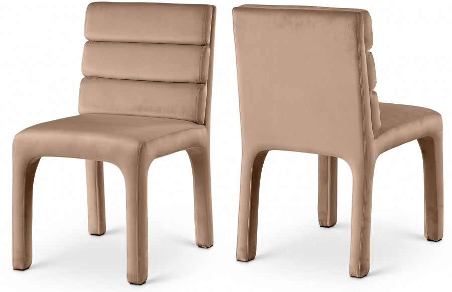 Kai Velvet Upholstered Dining Chair - Beige