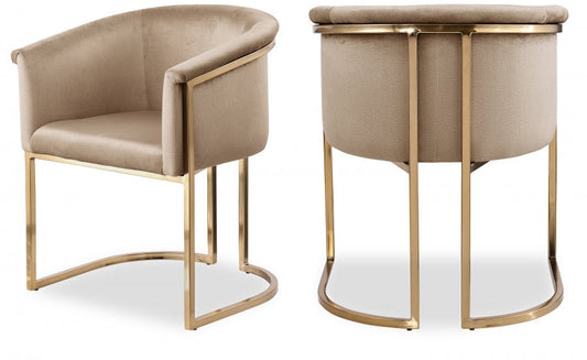 Tierra Velvet Upholstered Dining Chair - Beige