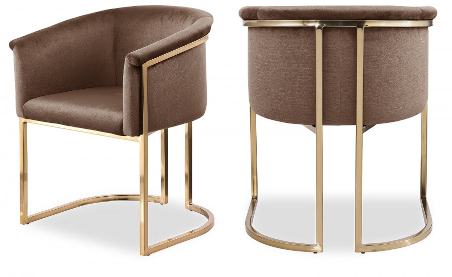 Tierra Velvet Upholstered Dining Chair - Brown