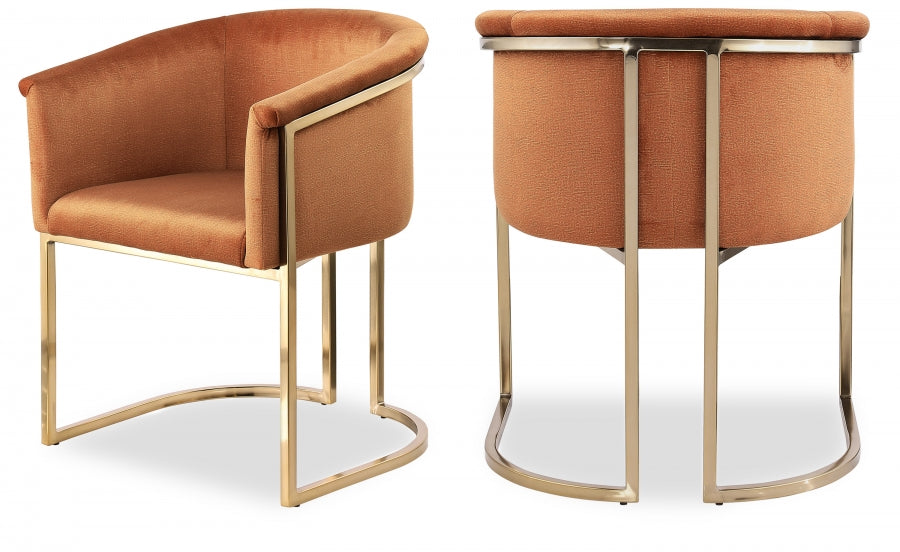 Tierra Velvet Upholstered Dining Chair - Cognac