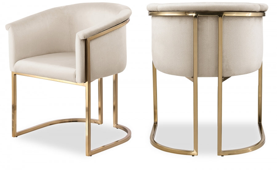 Tierra Velvet Upholstered Dining Chair - Cream