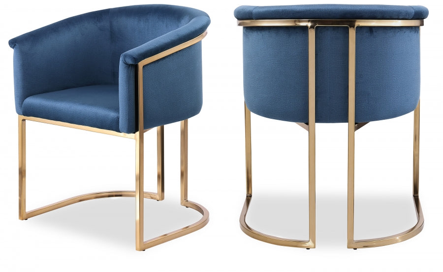 Tierra Velvet Upholstered Dining Chair - Blue
