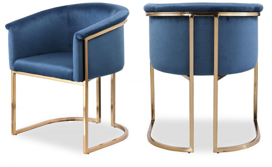 Tierra Velvet Upholstered Dining Chair - Blue