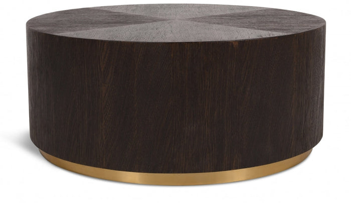Nile Oak Wood Top And Metal Base Coffee Table - Brown