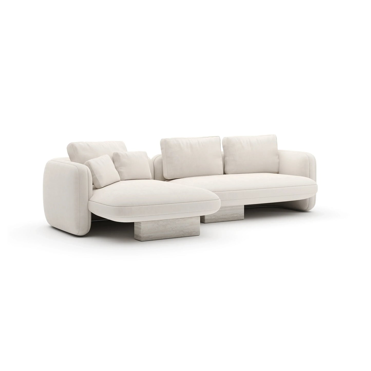 Overlap Left Chaise Sec Small Ecru