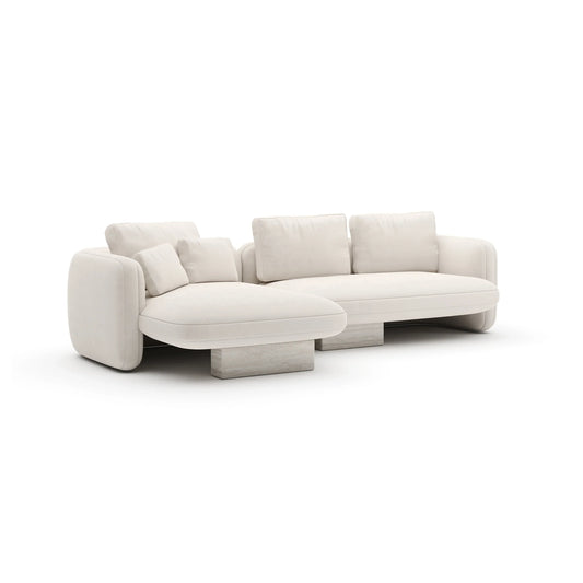 Overlap Left Chaise Sec Small Ecru