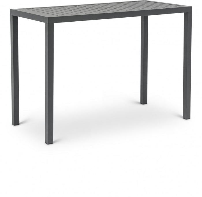 Maldives Aluminum Outdoor Patio Rectangle Bar Table - Grey