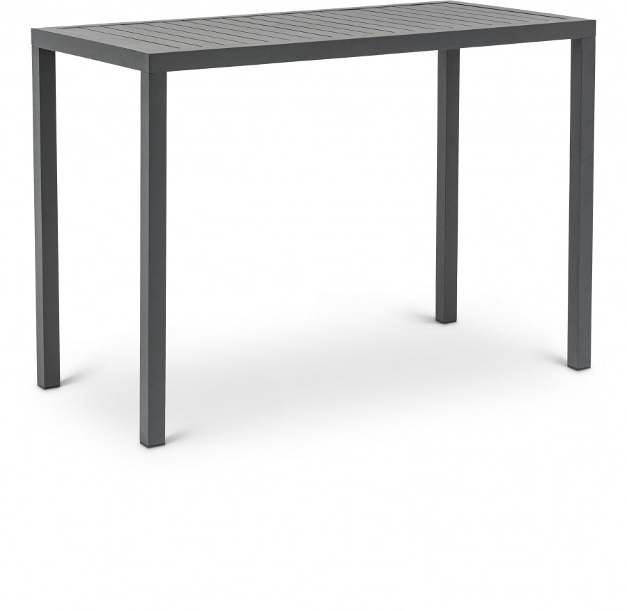 Maldives Aluminum Outdoor Patio Rectangle Bar Table - Grey