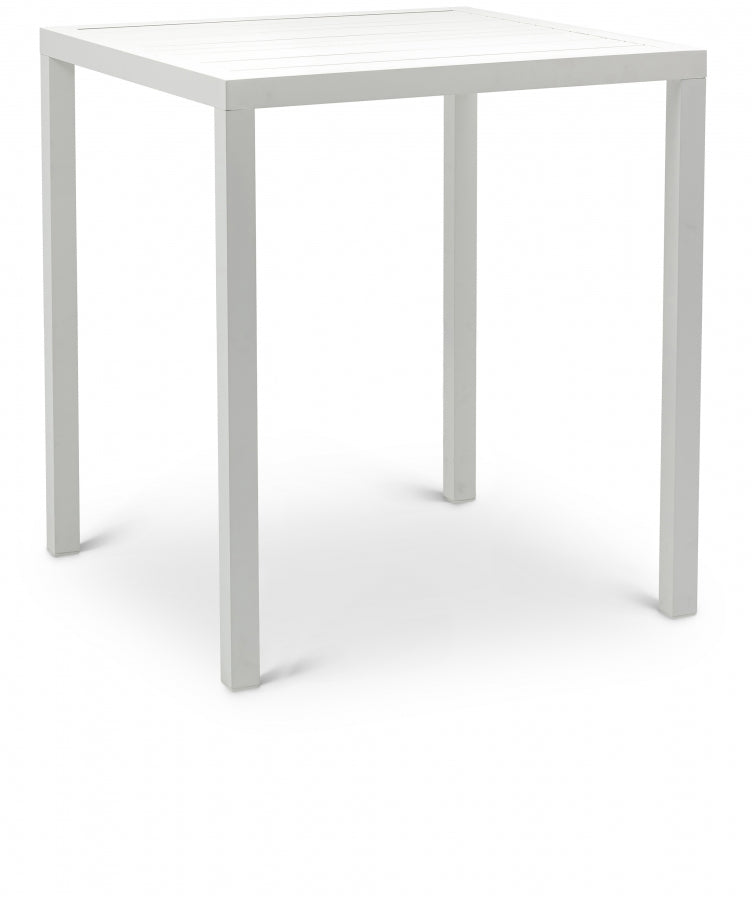 Maldives Aluminum Outdoor Patio Square Bar Table - White