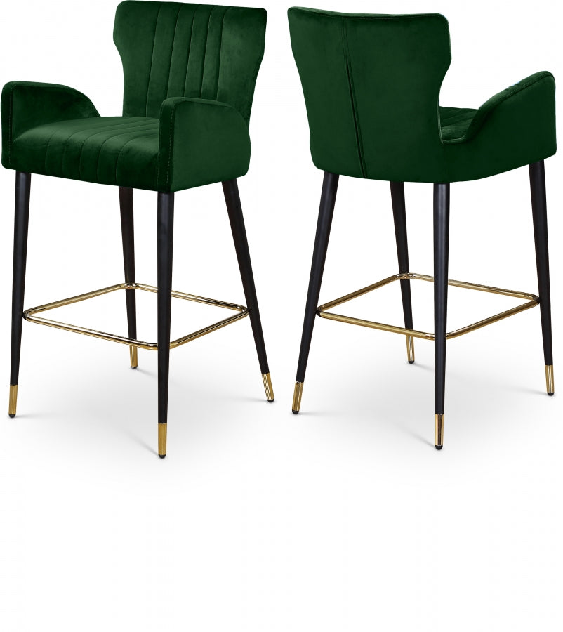 Luxe Velvet Upholstered Counter Stool - Green