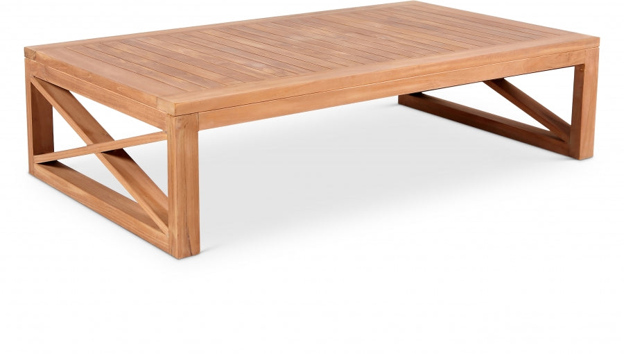 Anguilla Teak Wood Outdoor Patio Coffee Table - Natural