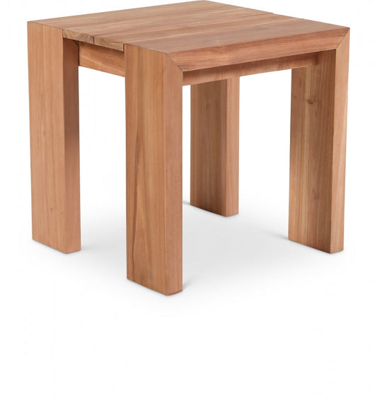 Tulum Teak Wood Outdoor Patio End / Side Table - Natural