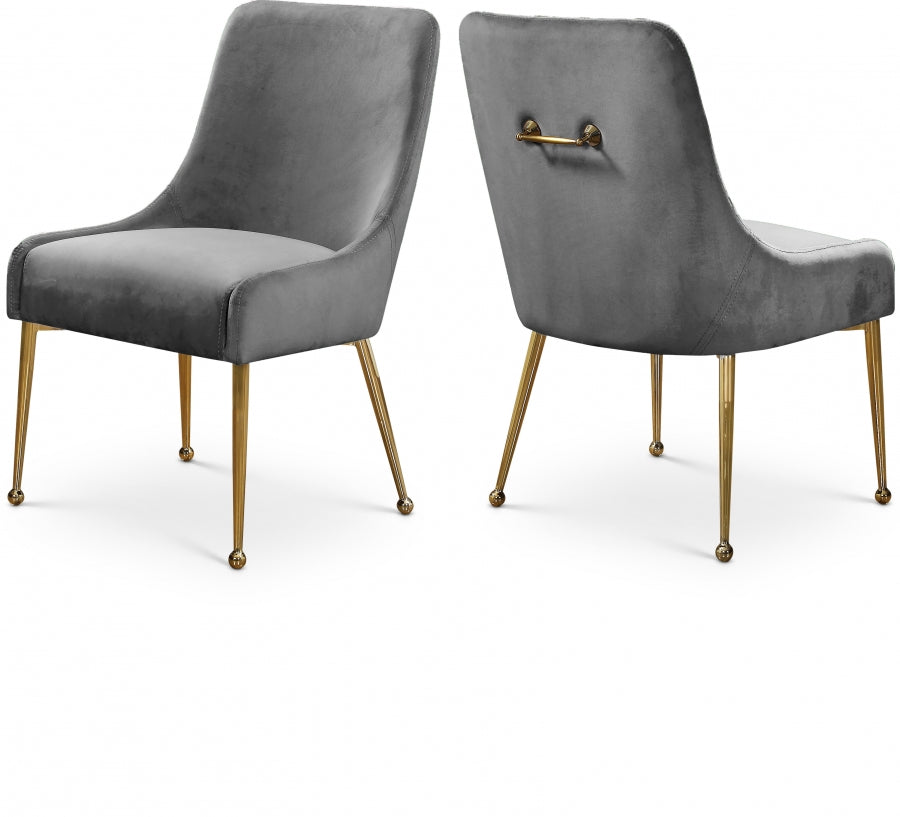 Owen Velvet Upholstered Dining Chair - Grey