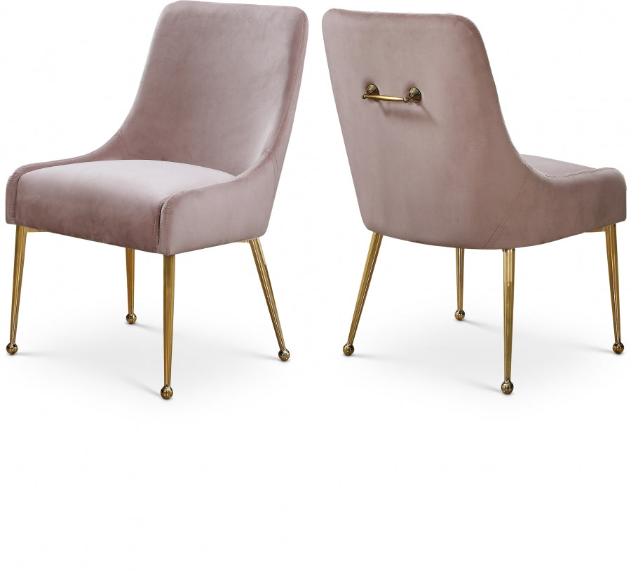Owen Velvet Upholstered Dining Chair - Pink