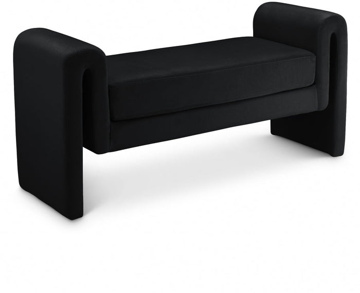 Sloan Velvet Upholstered 51" Bench - Black