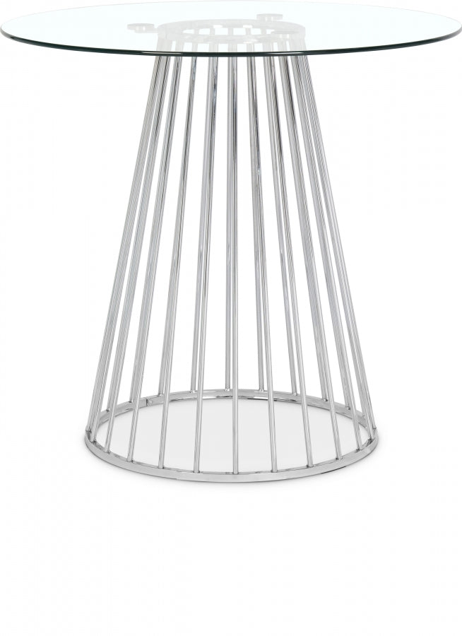Gio Glass Top And Metal Base Counter Height Table - Chrome