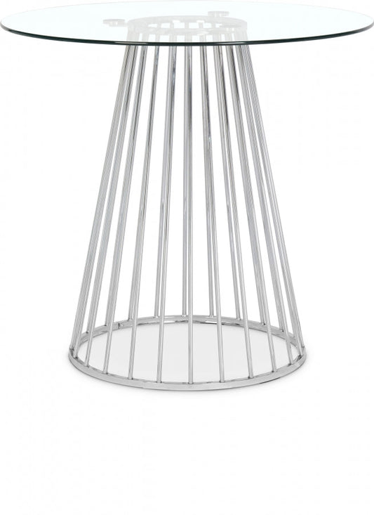 Gio Glass Top And Metal Base Counter Height Table - Chrome
