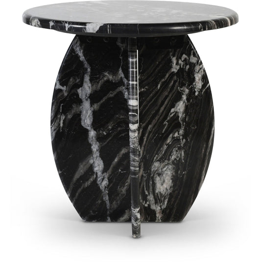 Formentera Genuine Marble End / Side Table - Black