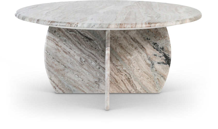 Formentera Genuine Marble Coffee Table - Brown