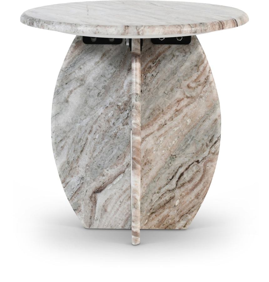 Formentera Genuine Marble End / Side Table - Brown