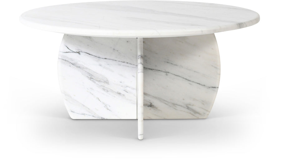 Formentera Genuine Marble Coffee Table - White