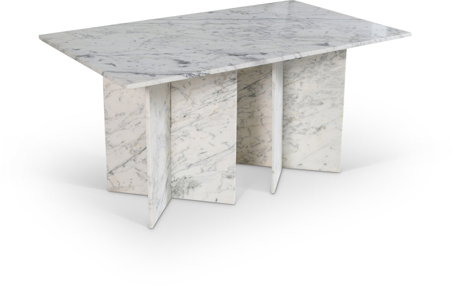 Verona 60" Genuine Marble Dining Table - White