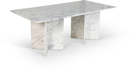 Verona 78" Genuine Marble Dining Table - White
