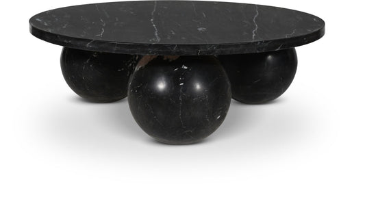 Spherical Genuine Marble Coffee Table - Black