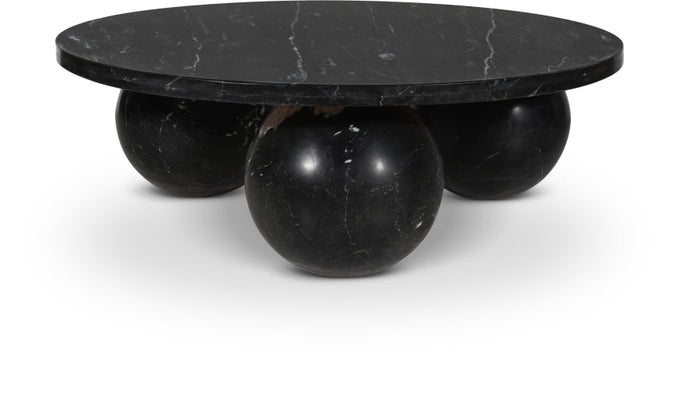 Spherical Genuine Marble Coffee Table - Black