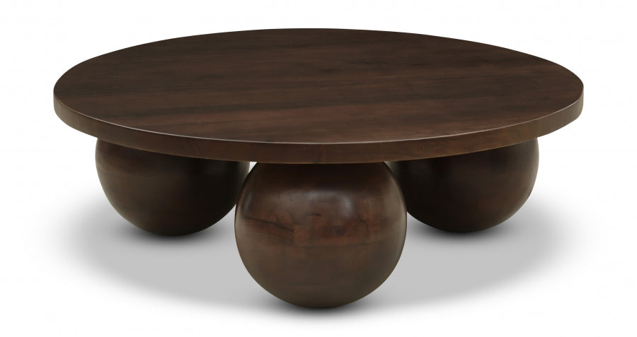 Spherical Acacia Wood Coffee Table - Brown