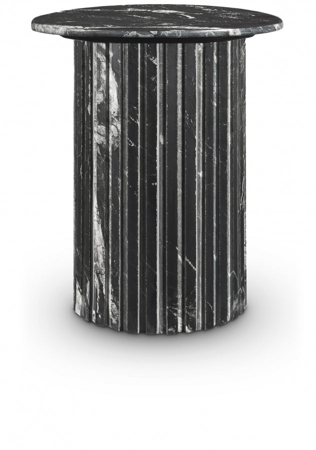 Genoa Marble End Table - Black