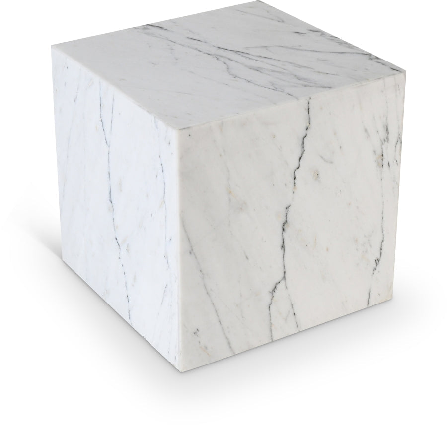 Bolzano Marble End Table - White