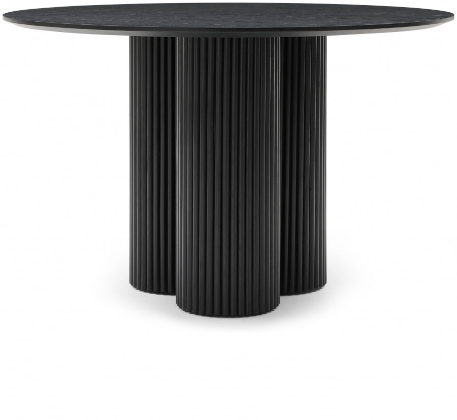 Simba 48" Ash Wood And Oak Veneer Dining Table - Black
