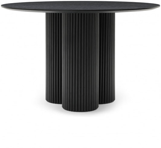 Simba 48" Ash Wood And Oak Veneer Dining Table - Black