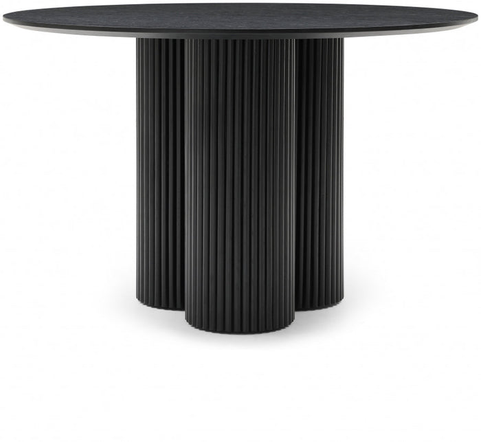 Simba 48" Ash Wood And Oak Veneer Dining Table - Black