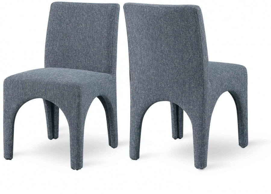Gramercy Linen Textured Fabric Upholstered Dining Chair - Blue