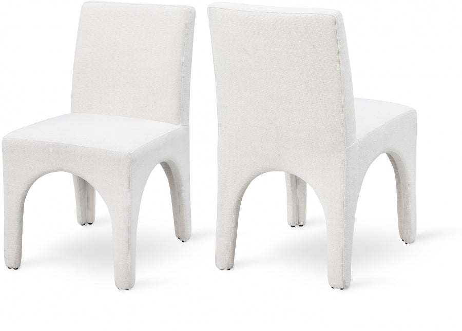Gramercy Linen Textured Fabric Upholstered Dining Chair - Cream
