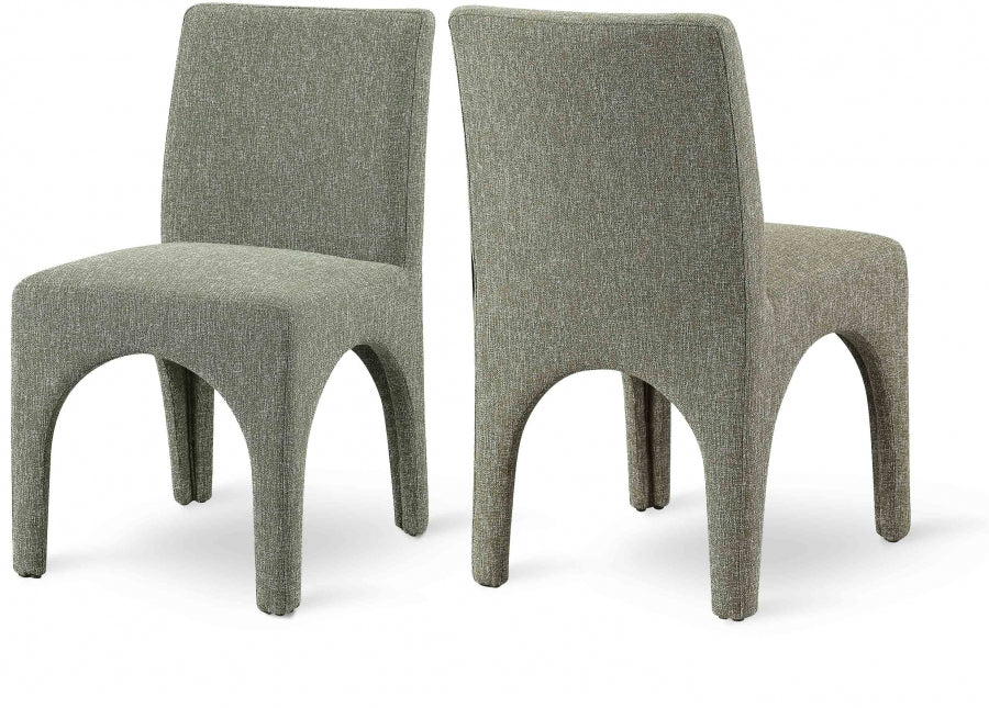 Gramercy Linen Textured Fabric Upholstered Dining Chair - Green
