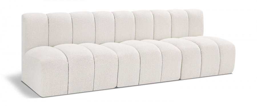 Arc 89.5" Boucle Fabric Upholstered 3pc. Modular Sectional - Cream