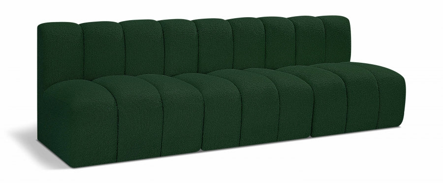 Arc 89.5" Boucle Fabric Upholstered 3pc. Modular Sectional - Green