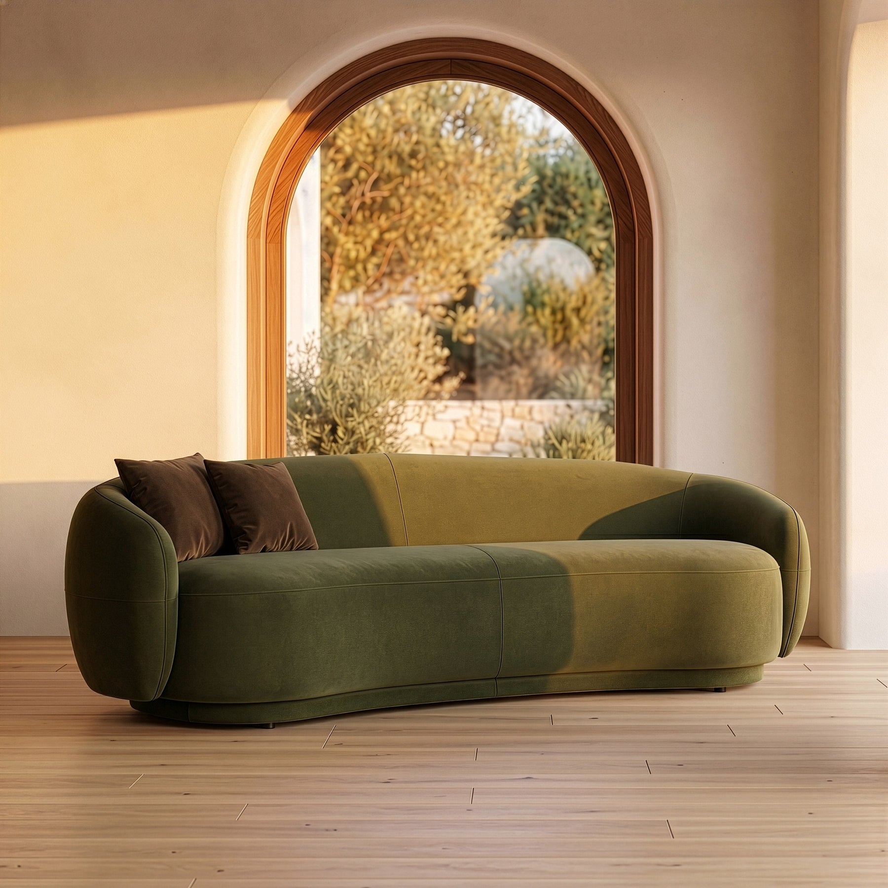 Andrew - Modern Green Fabric Sofa