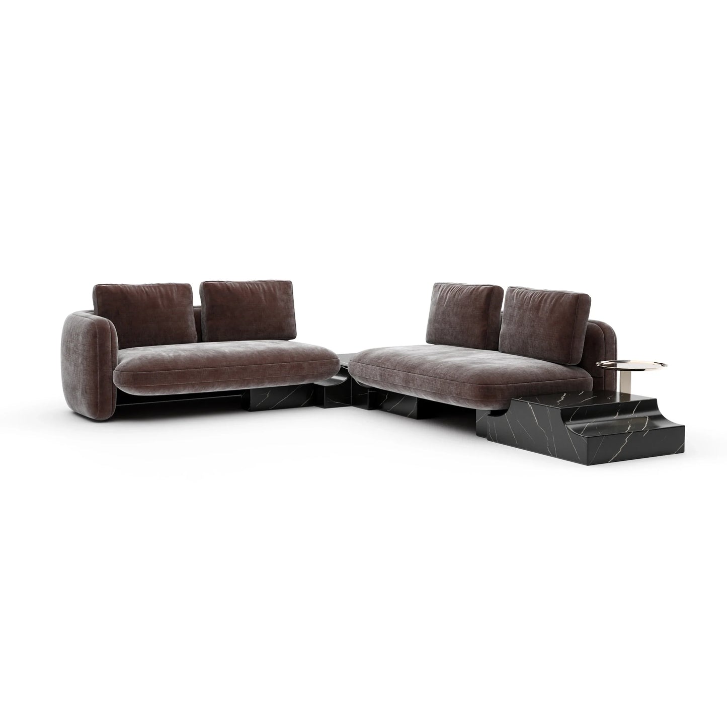 Overlap Wedge Sectional Dk Taupe