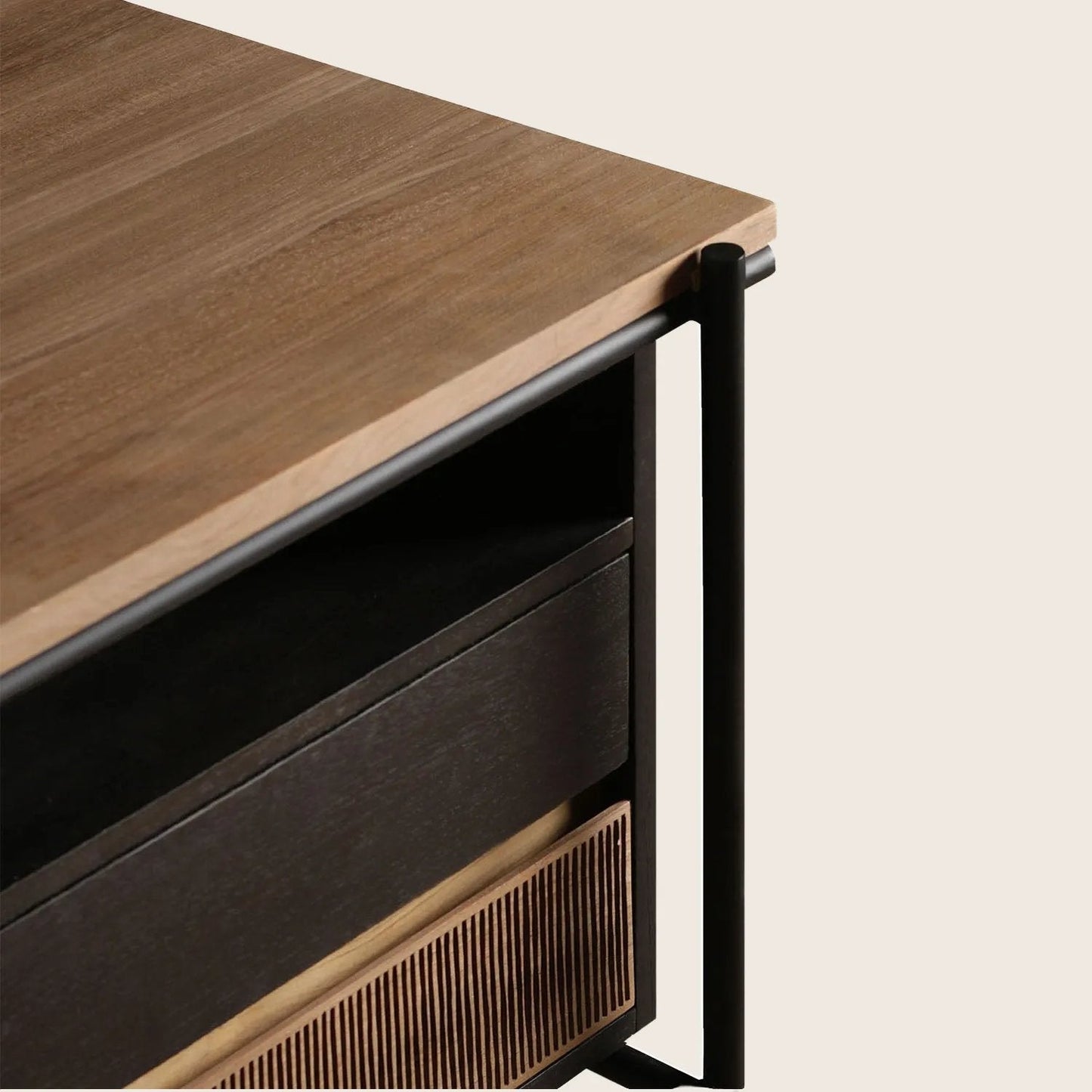 Oscar 2-Drawer Teak Desk